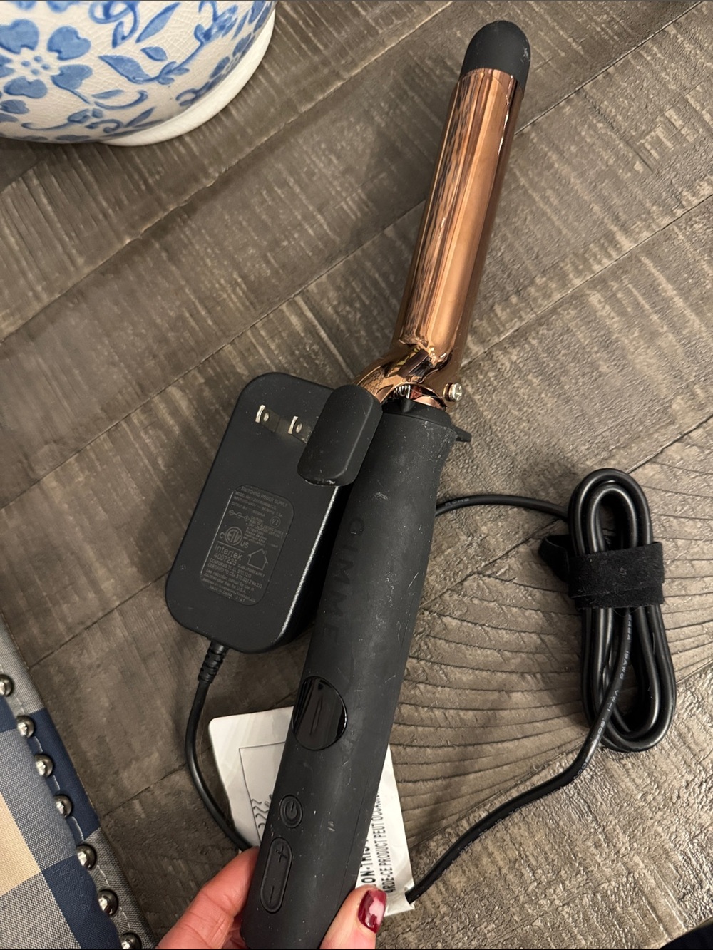 Like new ! Ceramic cordless  Curling Iron - Rose Gold Barrel, Black Handle
